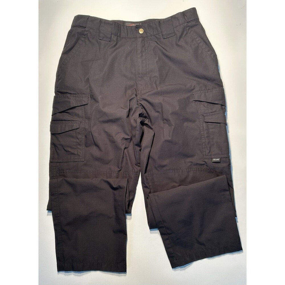 TRU-SPEC Black Tactical Utility Cargo Pants for Unisex Adults Size 36X32 Ripstop